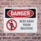 Signmission Keep Away From Machine Danger Sign, Plastic, 10in W x 7in L, 2PK OS-2PACK-DS-P-710-L-1379 - alternate 2